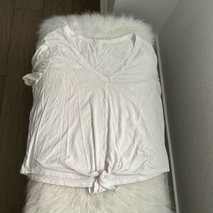 lululemon athletica White Short Sleeve Cropped Tee